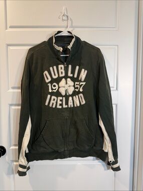 Vintage Lucky Brand Dublin Zip Up Sweatshirt large